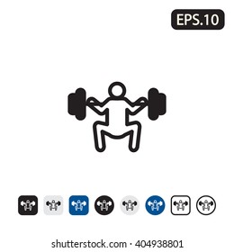 Weightlifting squat icon. Vector illustration. 