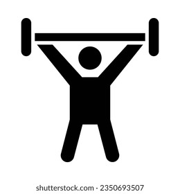 Weightlifting Vector Glyph Icon For Personal And Commercial Use.
