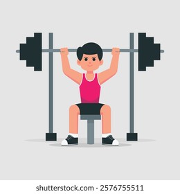 Weightlifting Vector at Gym Illustration