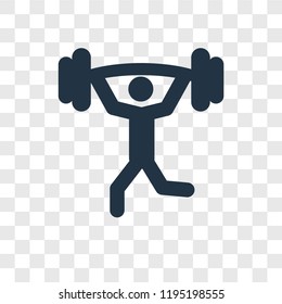 Weightlifting vector icon isolated on transparent background, Weightlifting transparency logo concept