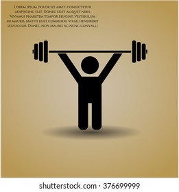 Weightlifting vector icon or symbol