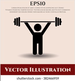 Weightlifting vector icon or symbol