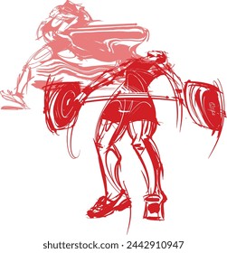 the weightlifting vector illustration sketch