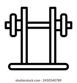 Weightlifting Vector Line icon Design