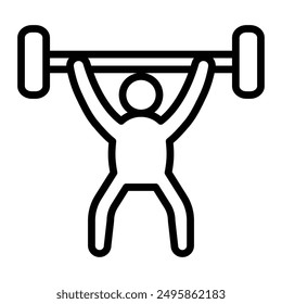 Weightlifting Vector Line Icon Design