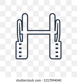 Weightlifting vector outline icon isolated on transparent background, high quality linear Weightlifting transparency concept can be used web and mobile