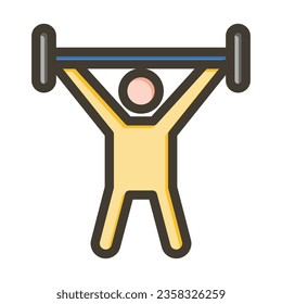 Weightlifting Vector Thick Line Filled Colors Icon For Personal And Commercial Use.
