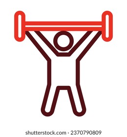 Weightlifting Vector Thick Line Two Color Icons For Personal And Commercial Use.
