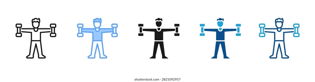 Weightlifting web icon with multiple style collection