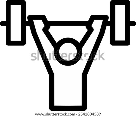 Weightlifting. Weight lifter with big barbell, isolated silhouette. Strong man