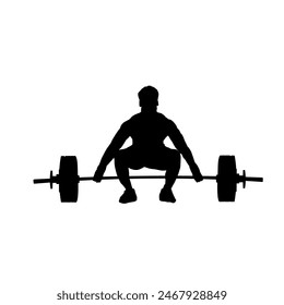 weightlifting, weightlifter- silhouette isolated vector illustration