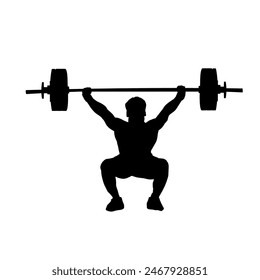 weightlifting, weightlifter- silhouette isolated vector illustration