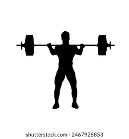 weightlifting, weightlifter- silhouette isolated vector illustration