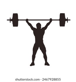 weightlifting, weightlifter- silhouette isolated vector illustration