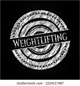 Weightlifting written with chalkboard texture