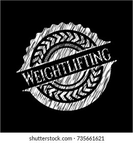 Weightlifting written with chalkboard texture