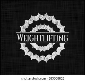 Weightlifting written on a chalkboard