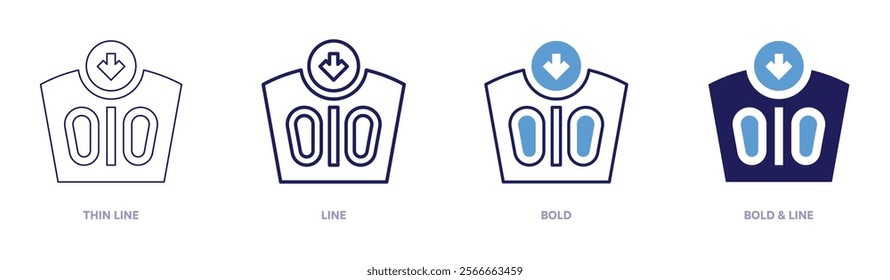 Weightloss icon in 4 different styles. Thin Line, Line, Bold, and Bold Line. Duotone style. Editable stroke.