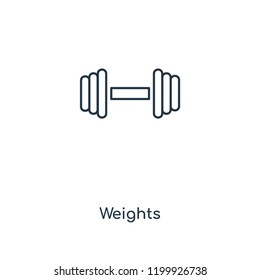 Weights concept line icon. Linear Weights concept outline symbol design. This simple element illustration can be used for web and mobile UI/UX.