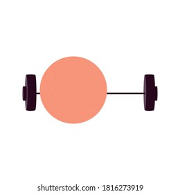 Weights and exercise ball. Healthy lifestyle - Vector