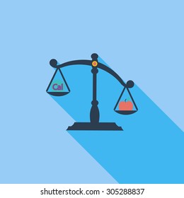 Weights icon. Flat vector related icon with long shadow for web and mobile applications. It can be used as - logo, pictogram, icon, infographic element. Vector Illustration.