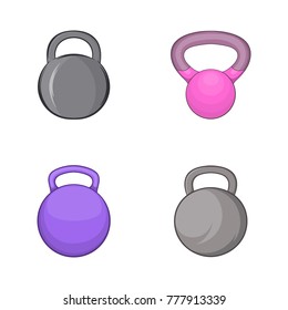 Weights icon set. Cartoon set of weights vector icons for web design isolated on white background