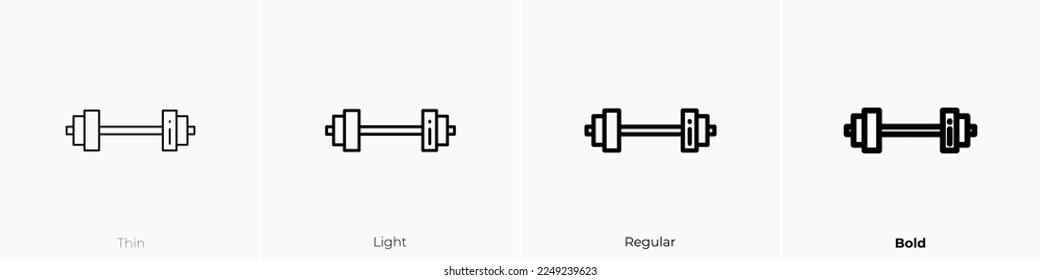 weights icon. Thin, Light Regular And Bold style design isolated on white background
