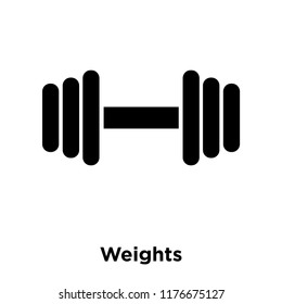 Weights icon vector isolated on white background, logo concept of Weights sign on transparent background, filled black symbol