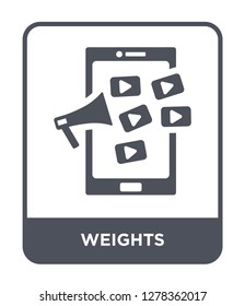weights icon vector on white background, weights trendy filled icons from Blogger and influencer collection, weights vector illustration