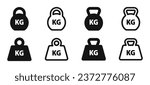 Weights icons. Weights, Kettlebells, dumbbells vector icons. Silhouette style icon set.