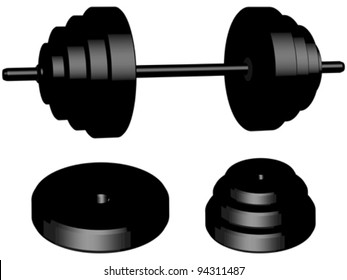 weights isolated on background, abstract vector art illustration