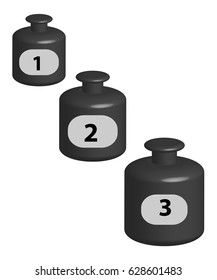 Weights isolated on white background. Vector illustration.