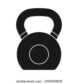 Weights kettlebell as workout equipment in silhouette vector icon