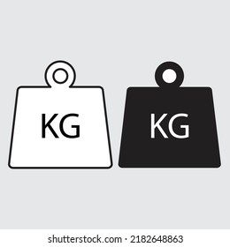 pesos kg icono de masa kilogramo icono del vector de campana