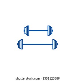 Weights line icon concept. Weights flat  vector symbol, sign, outline illustration.