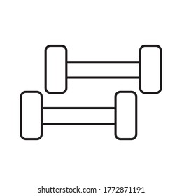 weights line style icon design, Gym sport bodybuilding healthy lifestyle activity cardio leisure and exercise theme Vector illustration