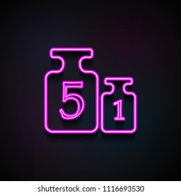 Weights for scales icon. Element of Minimalistic  icons for mobile concept and web apps. Neon Weights for scales icon can be used for web and mobile on dark gradient background