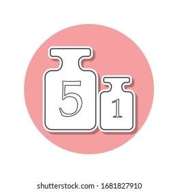 Pesas para el icono de la etiqueta de balanza. Línea delgada simple, contorno vectorial de iconos web para ui y ux, sitio web o aplicación móvil