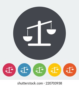 Weights. Single flat icon on the circle. Vector illustration.