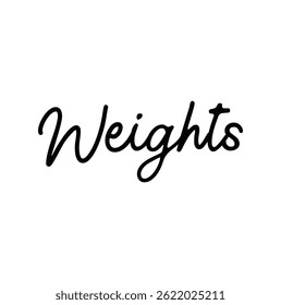 weights text for T-shirt print and other use on white background.