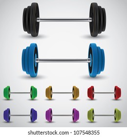 weights vector illustration. Barbel varian 3 colored