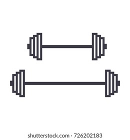 weights vector line icon, sign, illustration on background, editable strokes