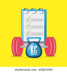 weights and weighing mashine with tips to carry healthy lifestyle