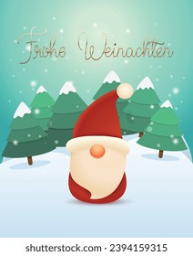 Weihnachtskarte mit bunten dekorativen Weihnachtsmotiven mit einem sßen Zwerg. Vektorgrafik.

Übersetzen: Frohe Weihnachten 