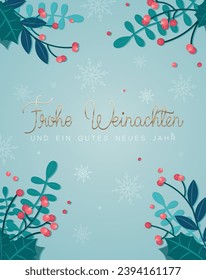 Weihnachtskarte mit bunten dekorativen Weihnachtsmotiven. Vektorgrafik.

Übersetzung: Frohe Weihnachten und viel Glück im neuen Jahr. 