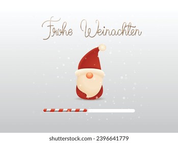 Weihnachtskarte mit bunten dekorativen Weihnachtsmotiven mit einem sßen Zwerg. Vektorgrafik.

Übersetzen: Frohe Weihnachten 