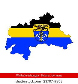 Weilheim-Schongau Flag - Bavaria, Germany (EPS)