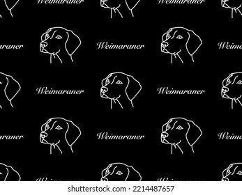 Personaje de caricatura de Weimaraner patrón ininterrumpido sobre fondo negro