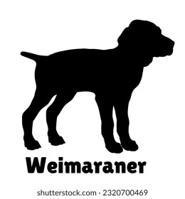 Weimaraner Dog puppies silhouette. Baby dog silhouette. Puppy