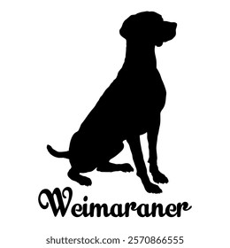 Weimaraner. dog silhouette, dog breeds, logo, vector, silhouette,  animal, illustration, icon, sign, design, black, symbol, pet, love
